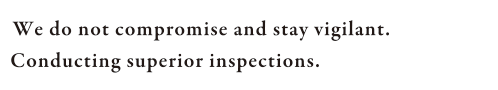 We do not compromise and stay vigilant. Conducting superior inspections.